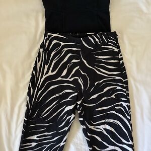 ZARA Zebra Print Crop Pants